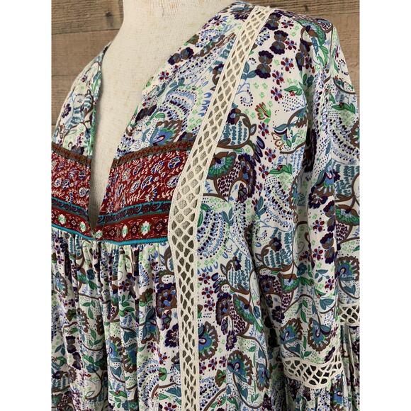 SUNDANCE CATALOG Jessamyn Lace Peasant Boho Rayon Blouse Size Large - Picture 5 of 11